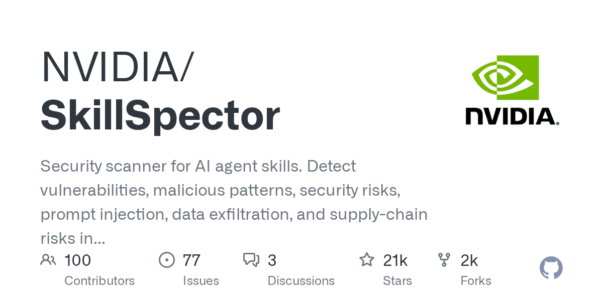 GitHub repository card for NVIDIA/SkillSpector