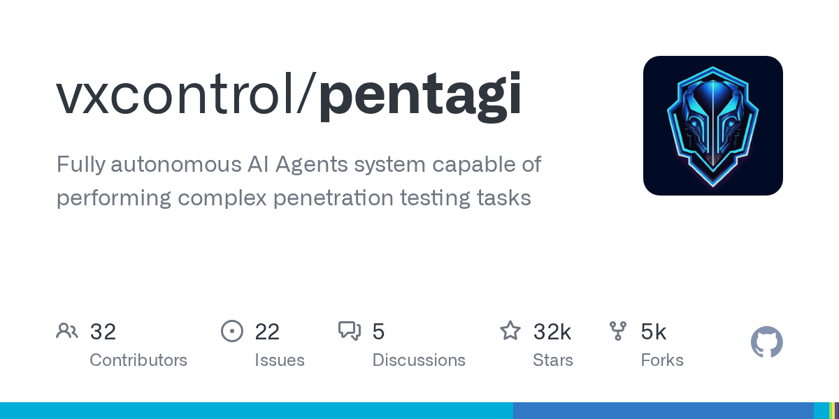 GitHub repository card for vxcontrol/pentagi