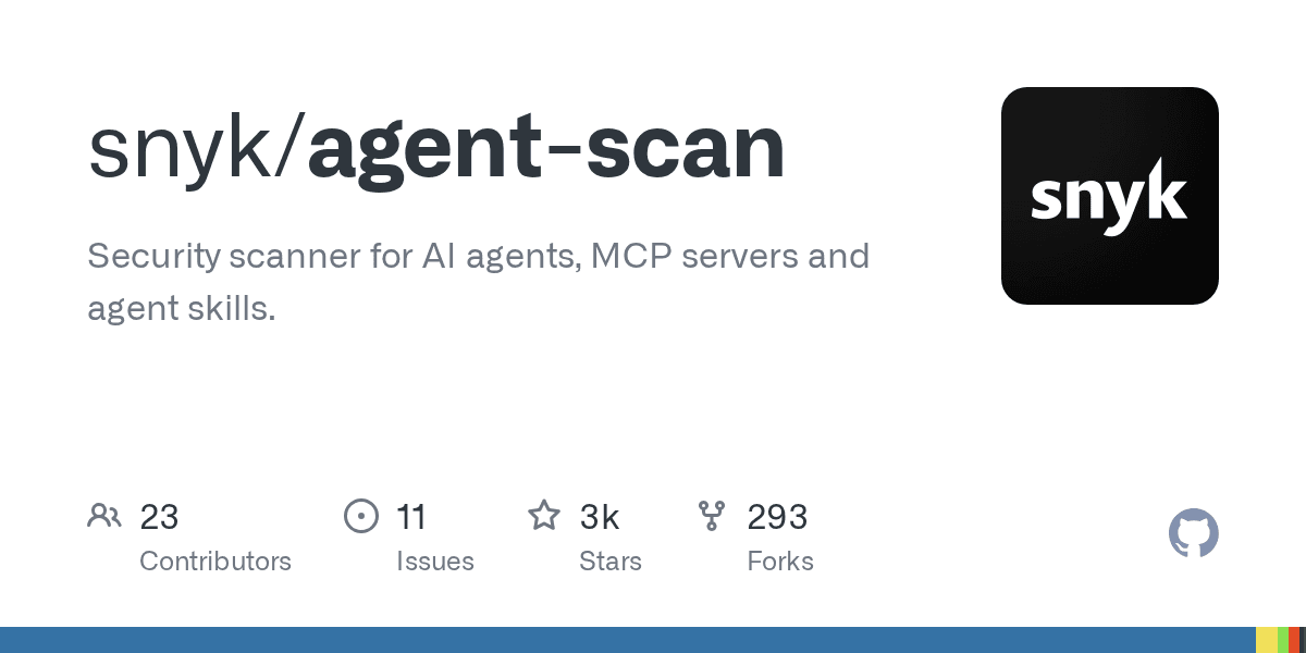 GitHub repository card for snyk/agent-scan