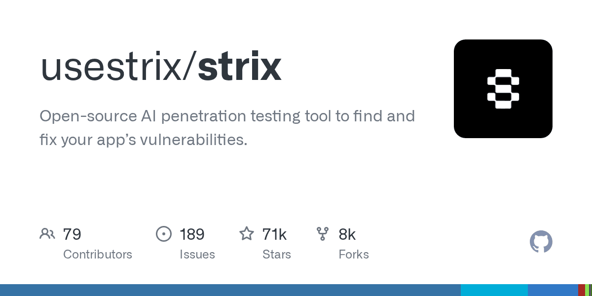 GitHub repository card for usestrix/strix